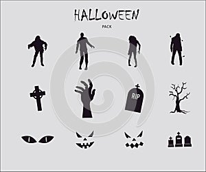 Halloween Zombie Pack Design Vector