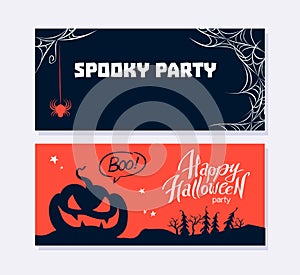 HalloweenCollection of Halloween party flayer, poster ,card, design template.