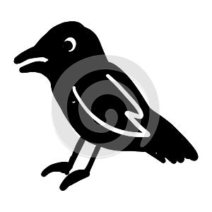 Simple Black Crow Halloween Icon