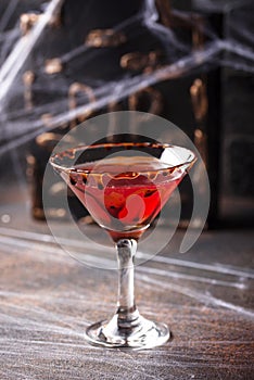 Halloweens drink red martini cocktail