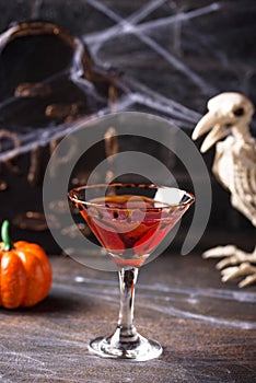 Halloweens drink red martini cocktail