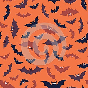 Hallowen pattern of flying bats. Ready for printing on textile and other seamless design. photo