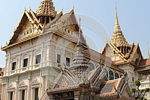 halls and pavilions at the great palace in bangkok (thailand)