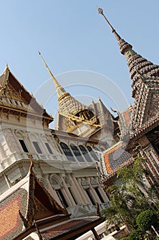 halls and pavilions at the great palace in bangkok (thailand)