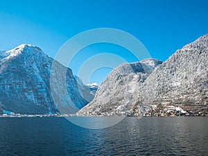 Hallstatt austria landscape apls moutain winter season snow