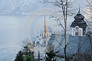 Hallstatt and lake Hallstater See. Austria