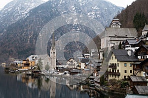 Hallstatt lakeside town in the Alps, Austria