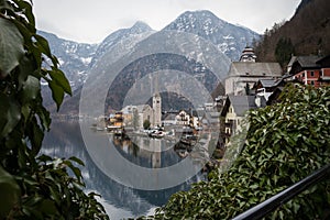 Hallstatt lakeside town in the Alps, Austria