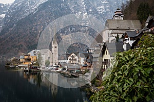 Hallstatt lakeside town in the Alps, Austria