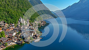 Hallstatt mountain village in the Austrian Alps in Austria