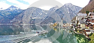 Hallstatt village in Alps, Austria