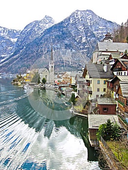 Hallstatt village in Alps, Austria