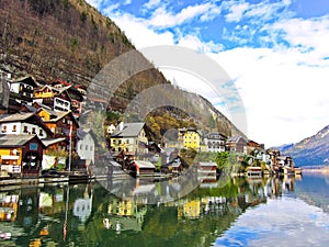 Hallstatt village in Alps, Austria