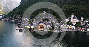 Hallstatt village Austria Aerial view