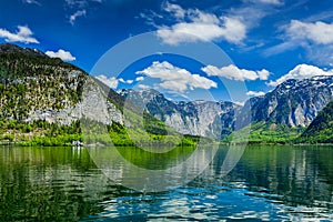 Hallstatter See mountain lake in Austria