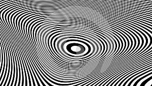 Hallucination. Optical illusion. Twisted illustration. Abstract futuristic background of stripes. Dynamic wave. Vector