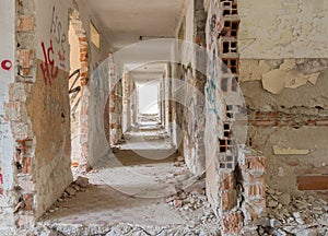 Hallway in abandoned house