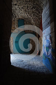 Hallway in Akko, Israel a UNISCO site