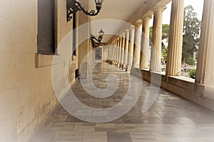 Hallway in a ancient palace in Greece