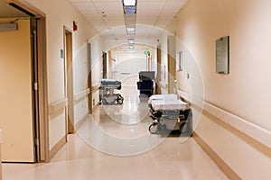 Hallway or corridor in hospital or medical facility