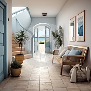 Hallway and entrance. Modern home entrance. interior of modern entrance hall.