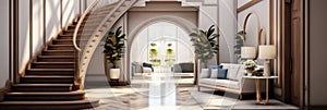 Hallway and entrance. Modern home entrance. interior of modern entrance hall.