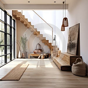 Hallway and entrance. Modern home entrance. interior of modern entrance hall.