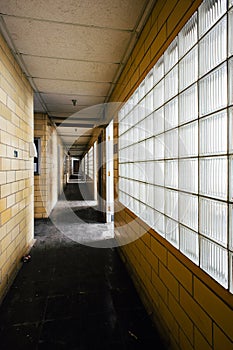 Hallway with Glass Blocks - Champion Paper Mill - Hamilton, Ohio