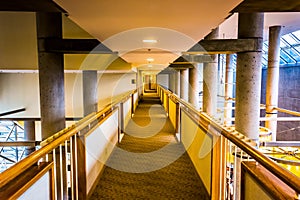 Hallway inside the Hyatt Regency in Baltimore, Maryland. photo