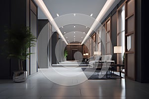 Hallway interior in modern luxury house or hotel