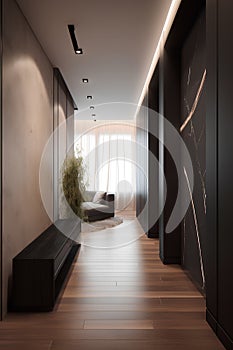 Hallway interior in modern luxury house or hotel