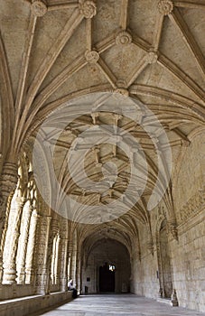 Hallway of the Jeronimos Monastery in Belem