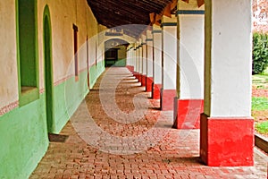 Hallway of Mission San Miguel Arcangel photo