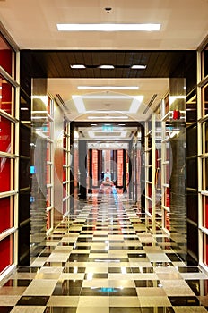 The hallway at modern luxury hotel