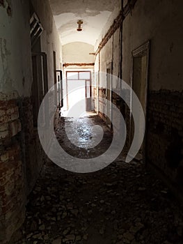 Hallway in an old hotel - urbex