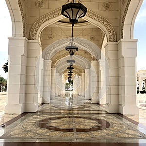 A hallway of the Qasr Al Watan Palace