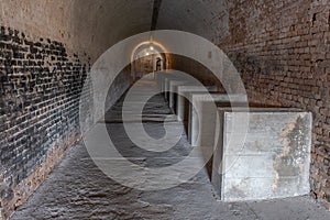 The hallways through the walls of the fort