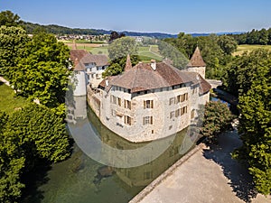 The Hallwyl Castle founded in the late 12th century  in Canton Aargau
