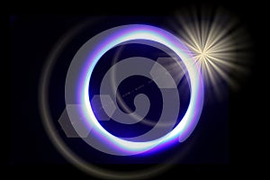 Halo eclipse blue ring light space