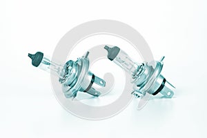 Halogen Auto Bulb. Isolated on white . Car light bulb