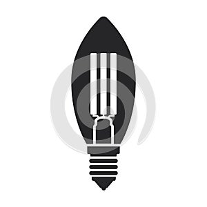 Halogen bulb vector icon. Black vector icon isolated on white background halogen bulb.