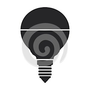 Halogen bulb vector icon. Black vector icon isolated on white background halogen bulb.