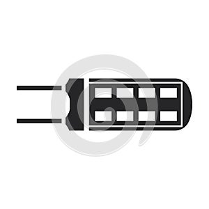 Halogen bulb vector icon. Black vector icon isolated on white background halogen bulb.