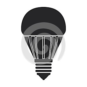 Halogen bulb vector icon. Black vector icon isolated on white background halogen bulb.