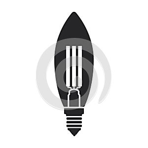 Halogen bulb vector icon. Black vector icon isolated on white background halogen bulb.