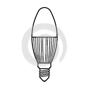 Halogen bulb vector icon. Line vector icon isolated on white background halogen bulb.