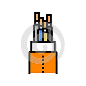 halogen free flame retardant cable color icon vector illustration