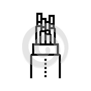 halogen free flame retardant cable line icon vector illustration