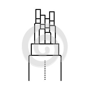 halogen free flame retardant cable line icon vector illustration