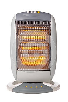 Halogen heater isolated on white